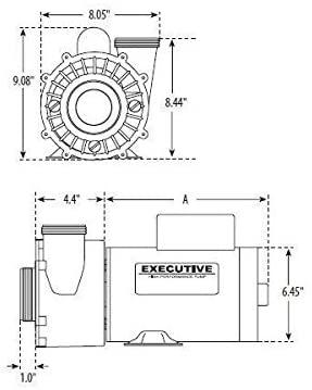 4 HP 230V 2-Speed Waterway Spa Pump Side Discharge 2 1/2"x2" Executive 56 3721621-13