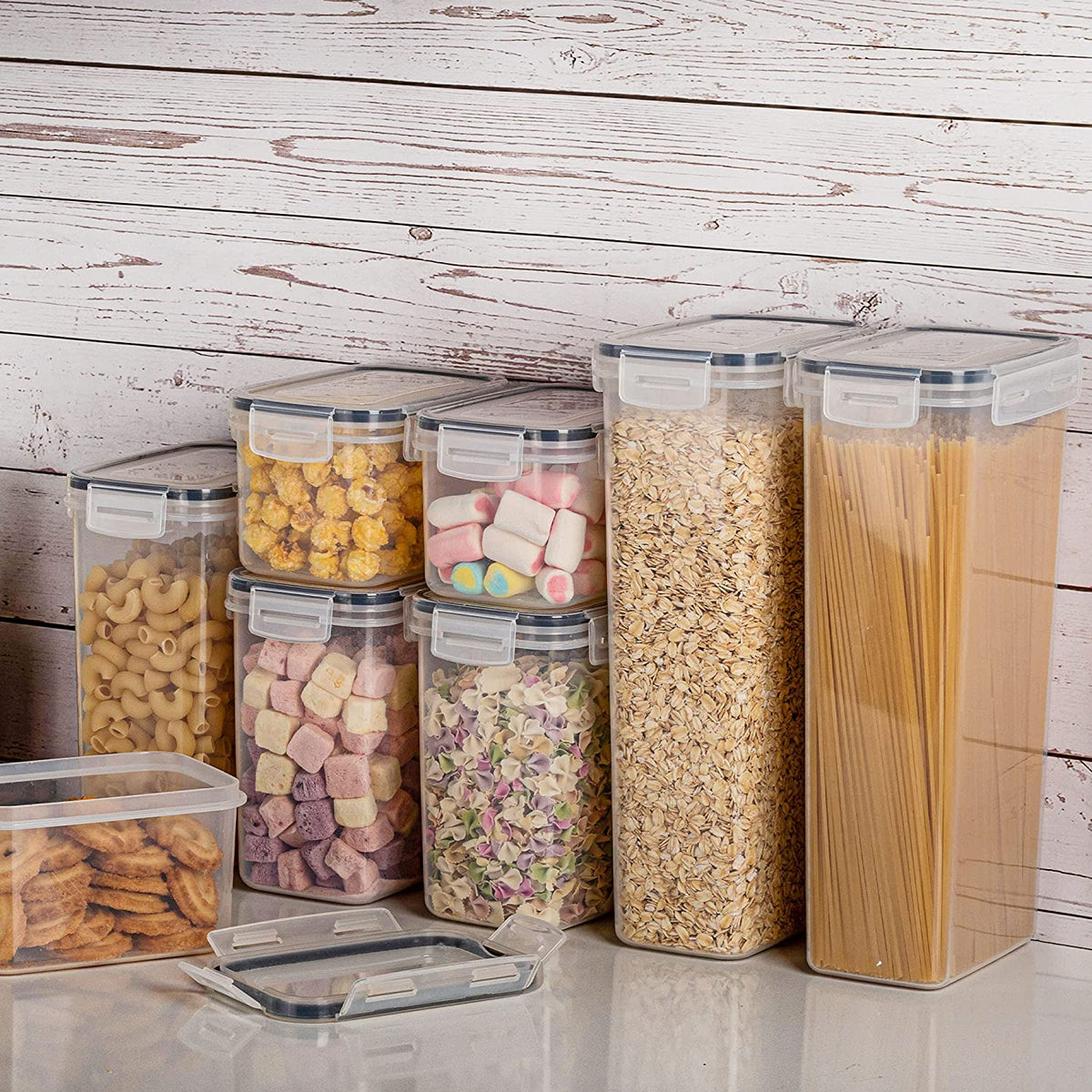 24pcs Airtight Food StoraContainers With Lids, BPA Kitchen StoraContainers For Dry Food, Flour And Sugar, With Lables & Marker Pen