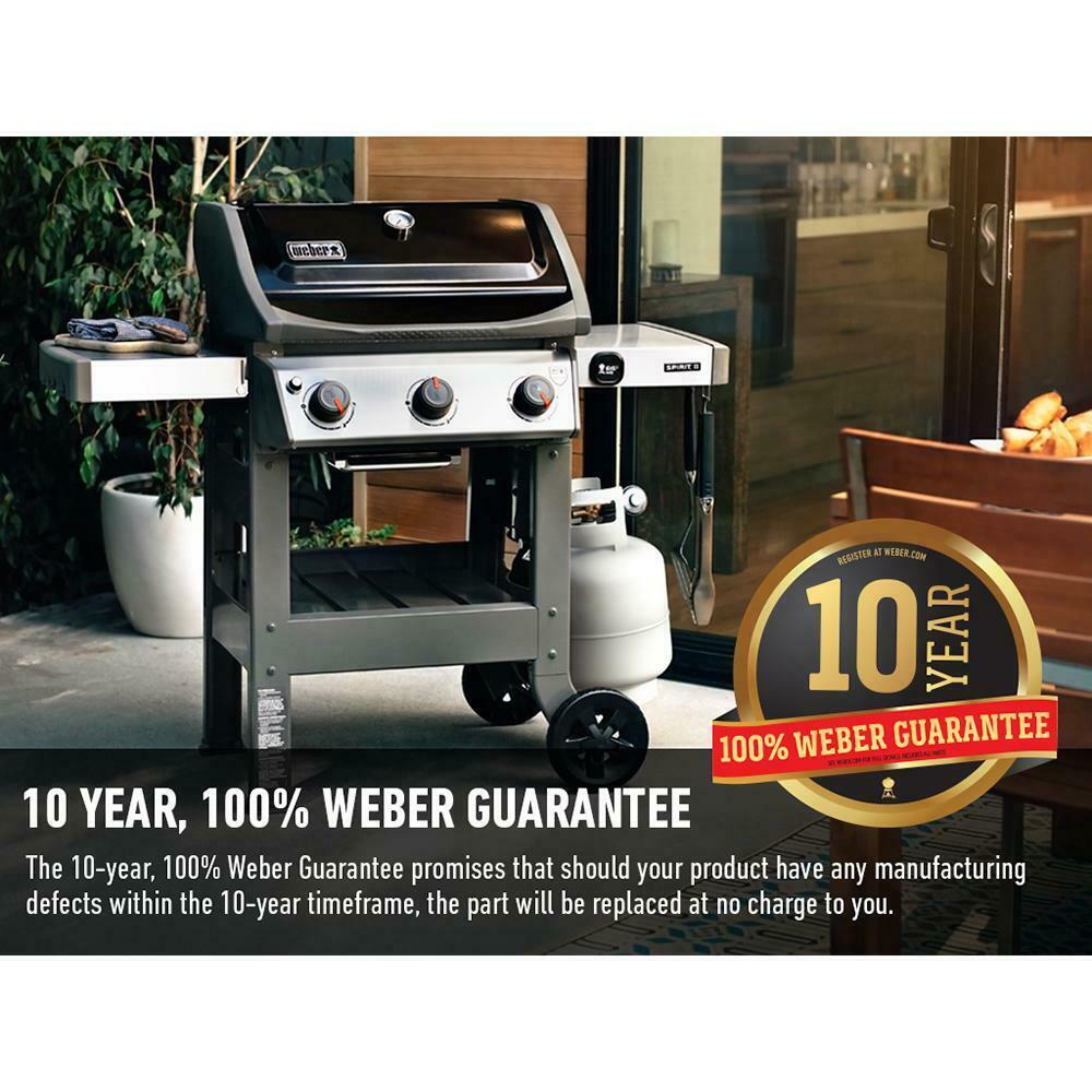 45010001 Spirit II E-310 3-Burner Liquid Propane Grill, Black