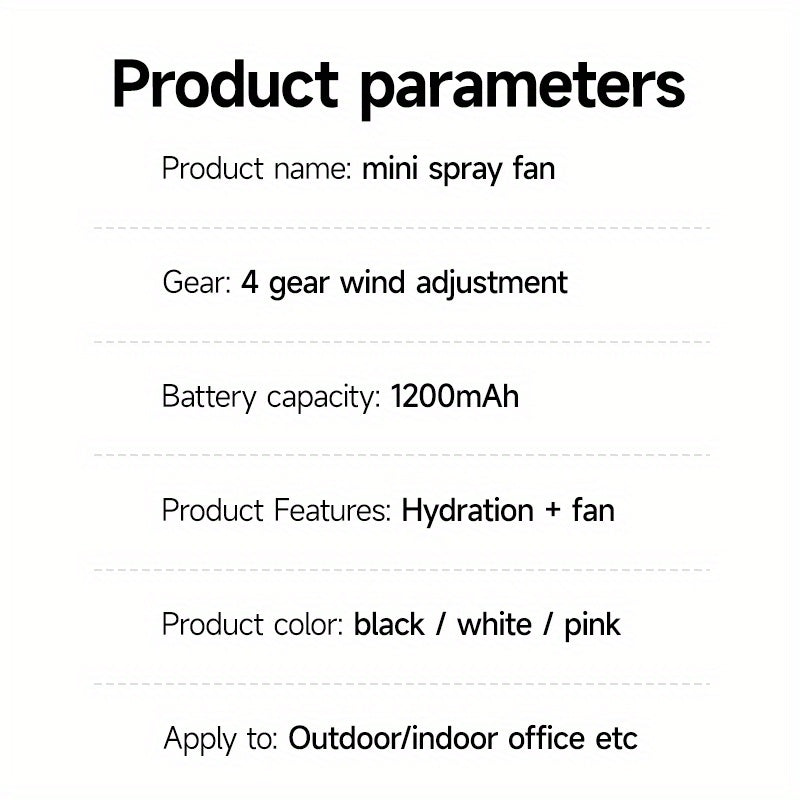 Portable Rechargeable Handheld Misting Fan - Battery Operated Mini Face Steamer for Travel & Outdoors