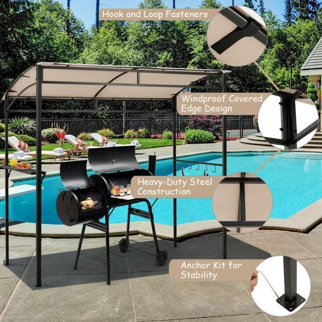 7 x 4.5 Feet Grill Gazebo Outdoor Patio Garden BBQ Canopy