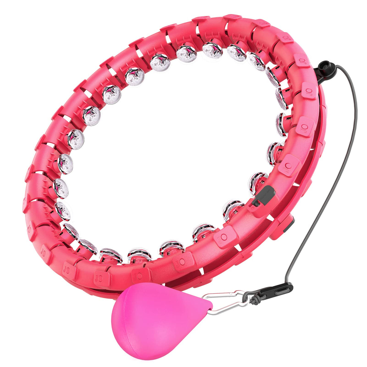 Dumoyi Smart Weighted Fit Hoop for Adults Weight Loss, 24 Detachable Knots, 2 in 1 Adomen Fitness Massage