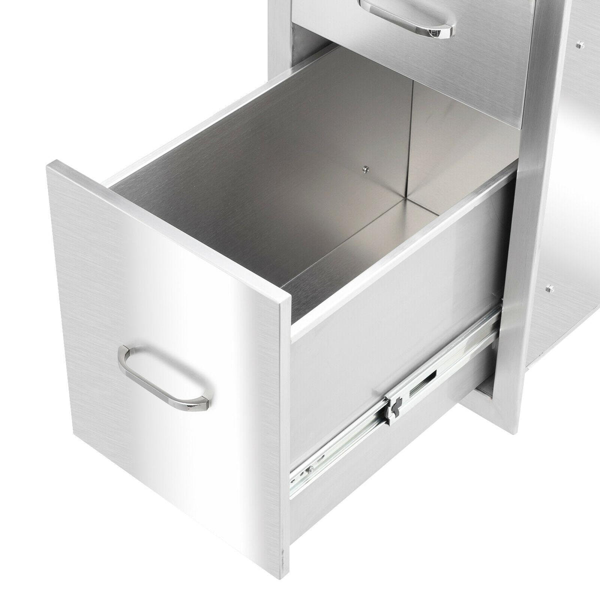 Outdoor Kitchen Drawer Stainless Steel Layer Access Door BBQ 2xDrawer 20x13x20"