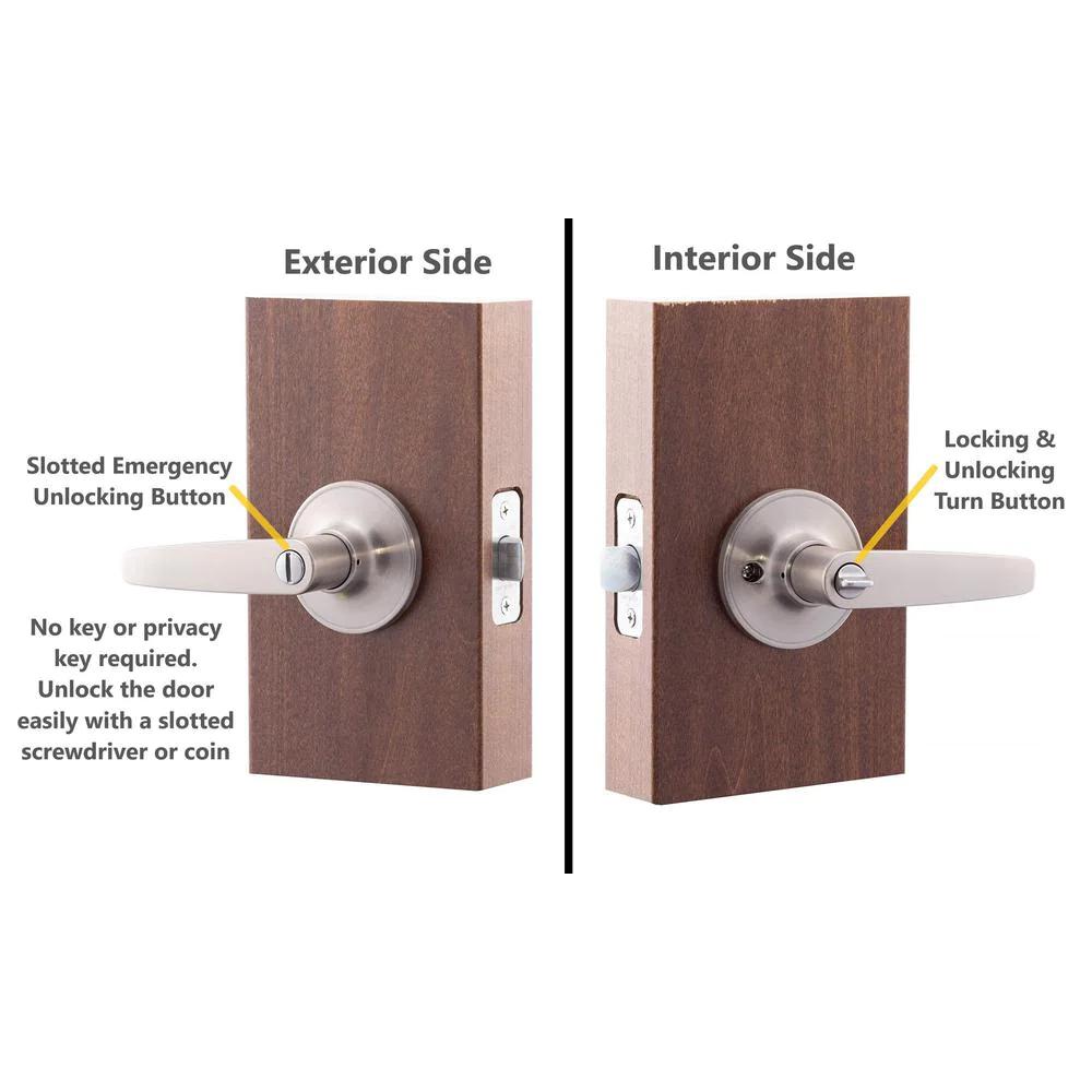 Daley Satin Privacy Bed/Bath Door Lever