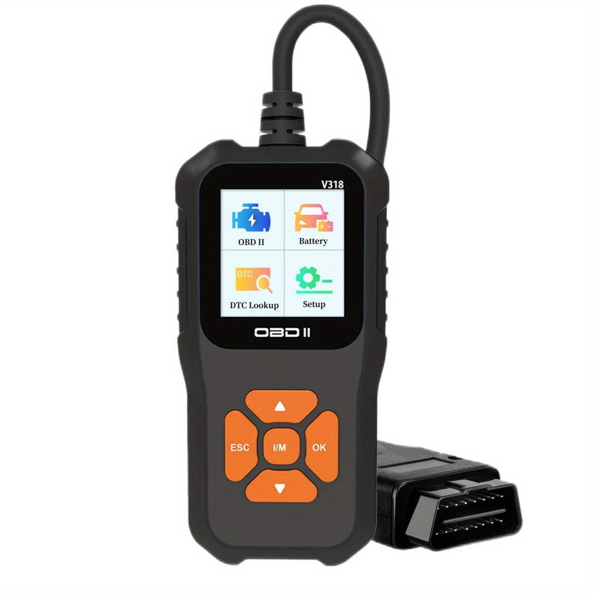 OBD2 Car Scanner Diagnostic Scan Tool V318-2, Color ScreenVehicle Fault Code Reader , Auto Read Fault Code Check Engine Light For OBDII Protocol Cars