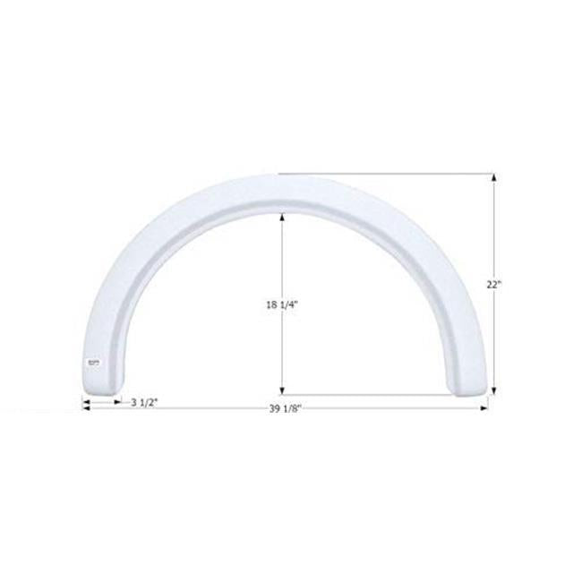 Icon 12001 39.12 x 22 in. Polar White Axle Fender Skirt