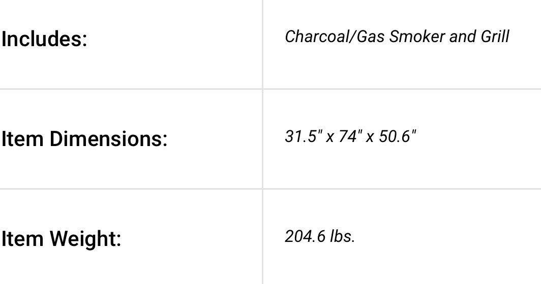 Oklahoma Joe's Charcoal and Gas Grill and Smoker Combo Black