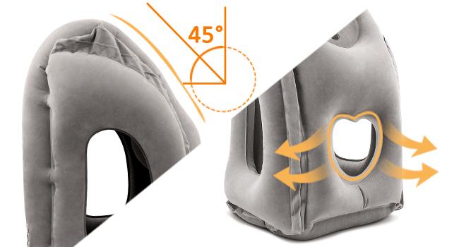 Comfy Inflatable Travel Pillow: Neck & Lumbar Support For Airplane, Car, RV & - Folds Easily Into Bag!