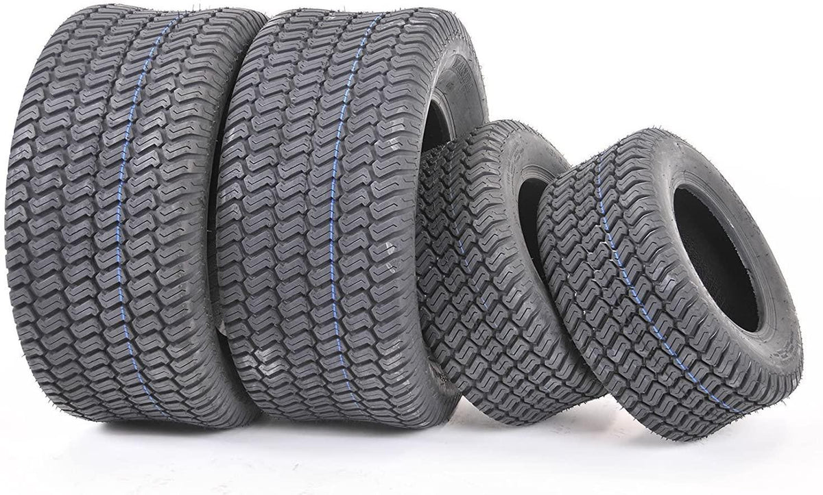 WANDA Set of 4 New Lawn Mower Turf Tires 15x6-6 Front & 20x10-8 Rear /4PR -13016/13040