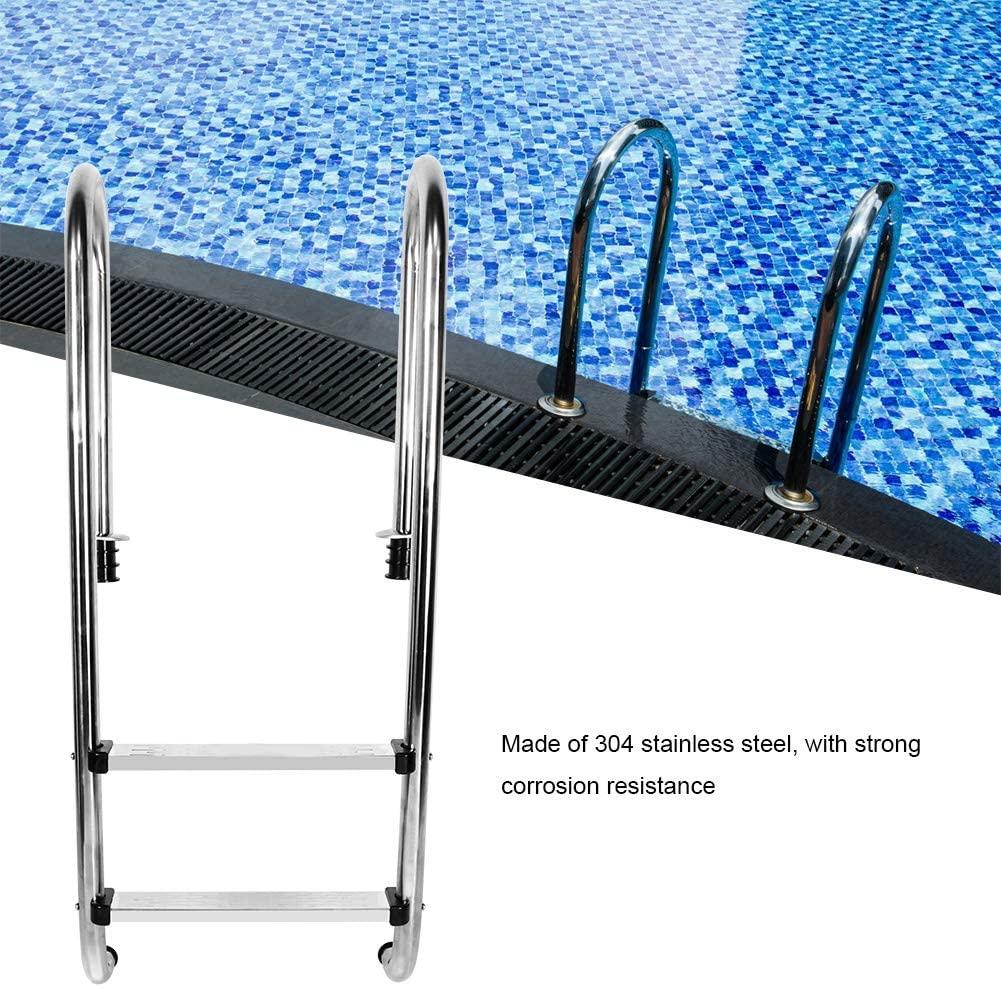 Steel Frame Above Ground Swimming Pool Ladder,Pool Ladder Stainless Steel Anti Slip Anti Corrosion Swimming Pool Ladder with Two Step Pedal Rust-Proof Metal Frame Suitable