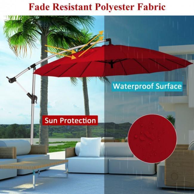 10 Foot Patio Offset Umbrella Market Hanging Umbrella for