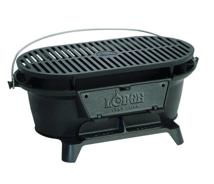 LODGE SPORTSMAN CAST IRON BBQ Grill Discontinued NEW IN BOX Last Chance Ever!