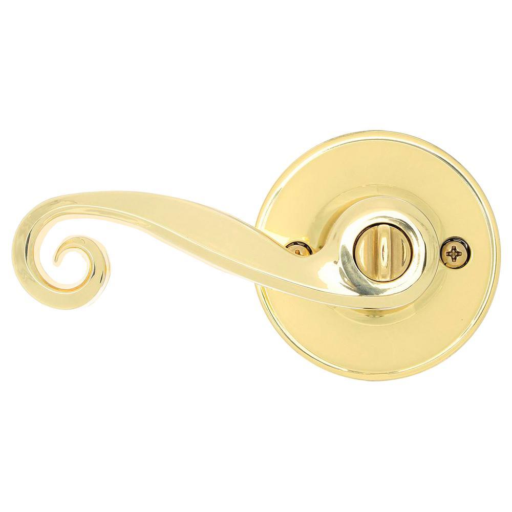 Acton Bright Brass Keyed Entry Door Lever