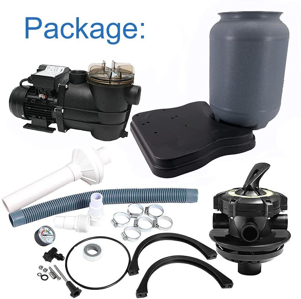 iMeshbean Pool Sand Filter and Pump 16" 2800GPH Filter System 5-Way Valve with Stand Base for Above Ground Pools Easy to Use and Maintain