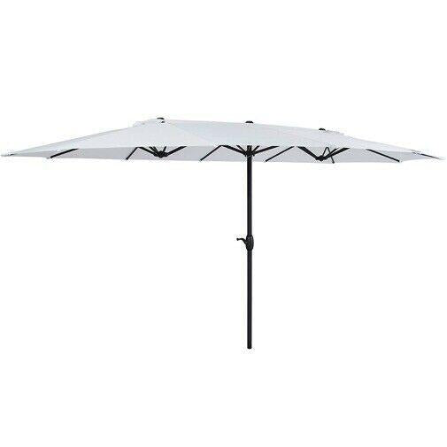 15x9ft Large Rectangular Outdoor Aluminum Patio Umbrella with Crank & Wind Vents