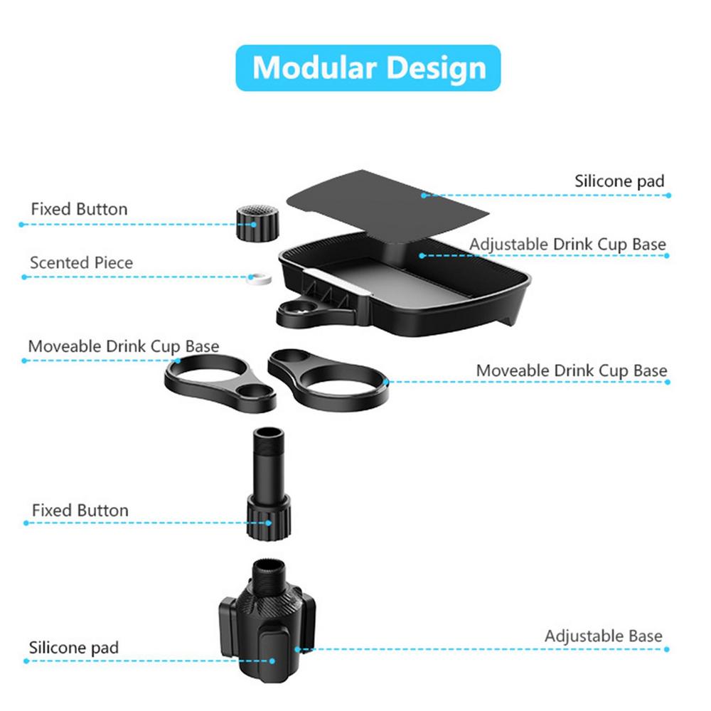 360° Swivel Car Cup Holder Tray - Keep Your Drinks & Food Organized & Accessories!