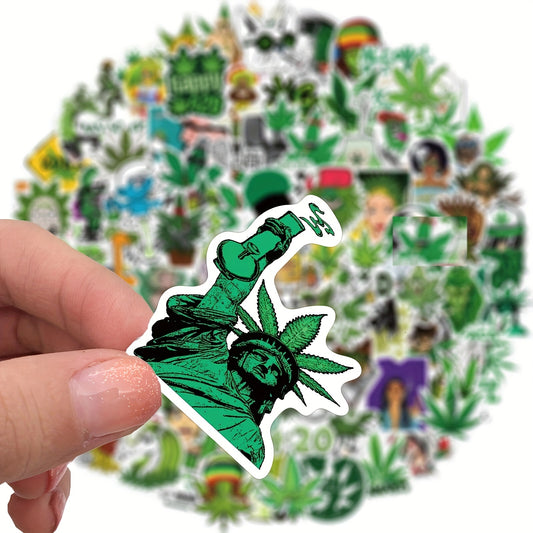 100pcs Leaves Stickers For Water Bottles, Vinyl Waterproof Stickers For Laptop, Skateboard, Computer, Bike Stickers For Teens Kids Girls Adults