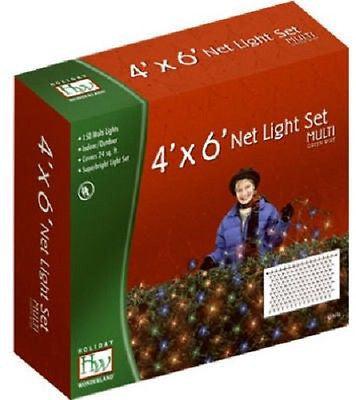 Inliten 48951-88 Holiday Wonderland 150 Count 4' x 6' Multi-Color Net Christmas Lights - Quantity of 4