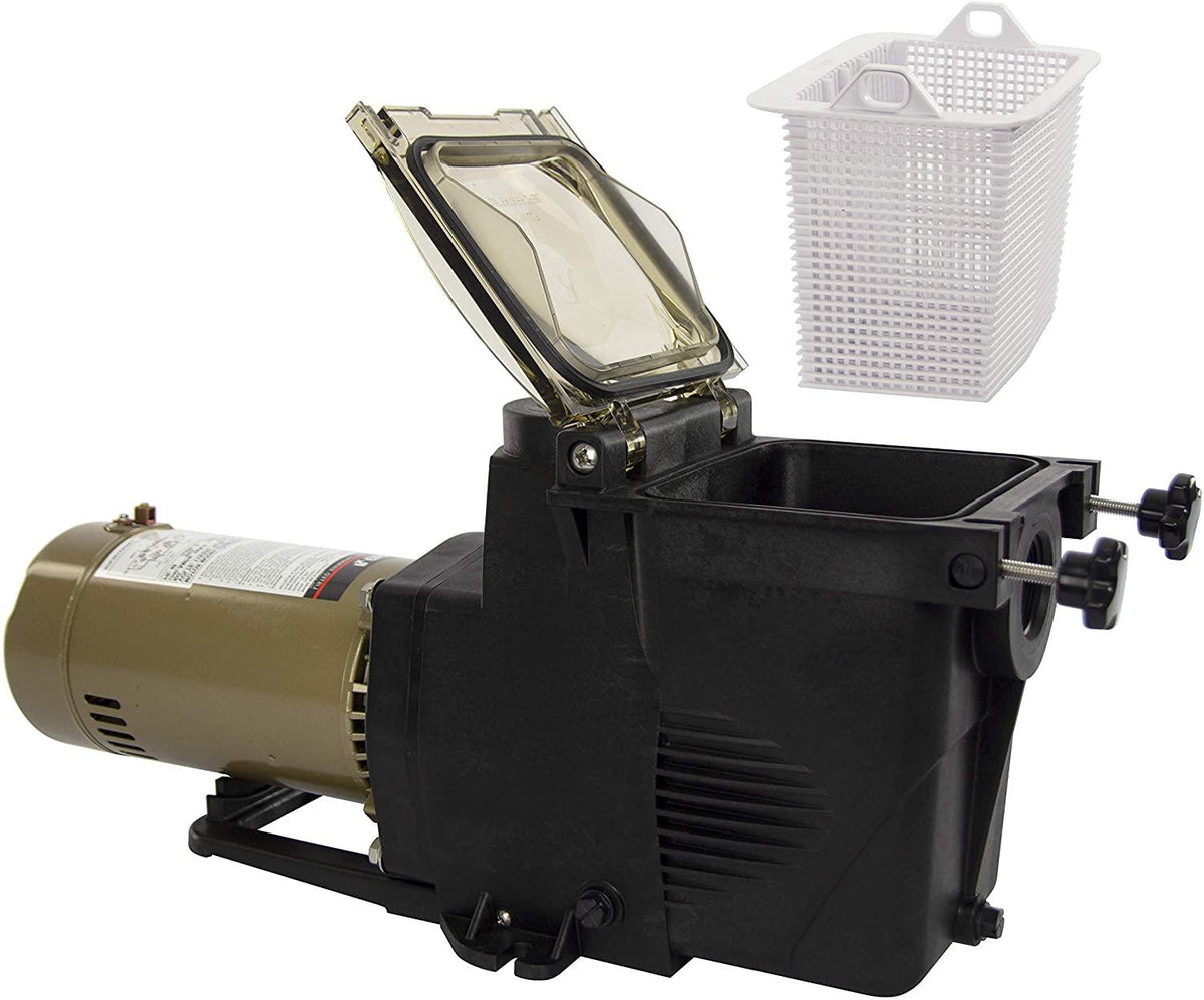 Rx Clear Ultimate Niagara 1 1/2 HP Pool Pump for Inground Swimming Pools | 56 Frame | 115/230 Volt | 12.5/6.2 Amps | Corrosion Proof | Large See-Through Strainer Cover