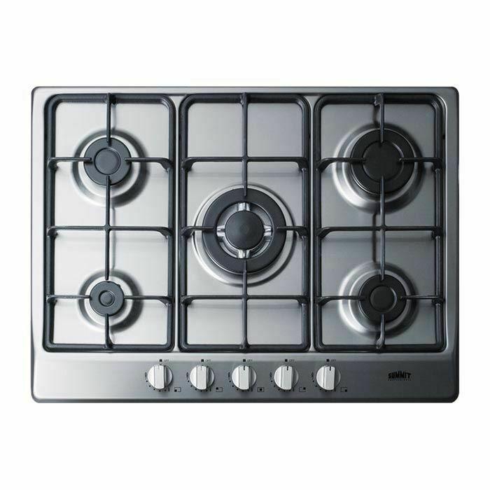 Summit GC527SS 5-Burner Gas Cooktop in Stainless Steel Finish