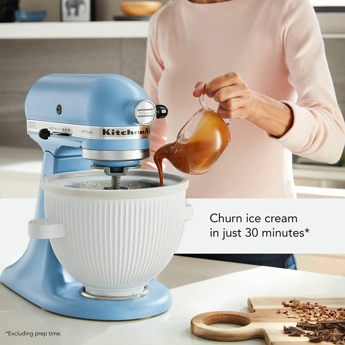 KitchenAid Ice Cream Maker Stand Mixer Attachment, 2 Quart, White