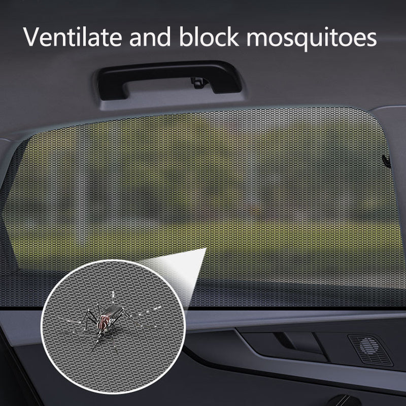 Upgraded Mosquito Prevention Car Window Sun Shade Cover Breathable Mesh Car Side Window Shade Sunshade UV Protection Fit For Most Cars
