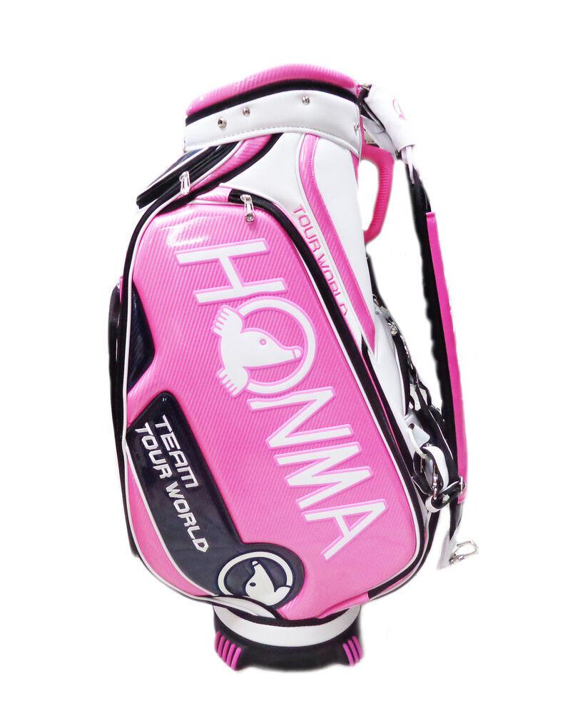 NEW Honma CB-1801 Tour World Pink/White/Black 5 Way Staff Caddy Bag