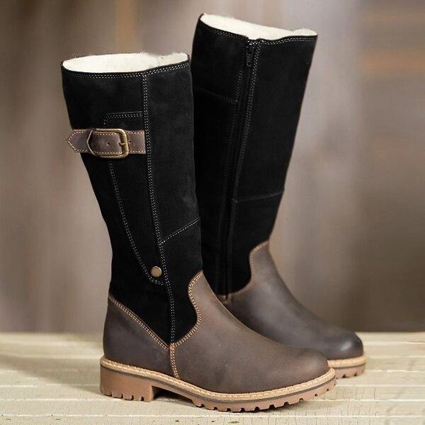 Warm Ladies Snow Boots High Boots Leather Martin Boots