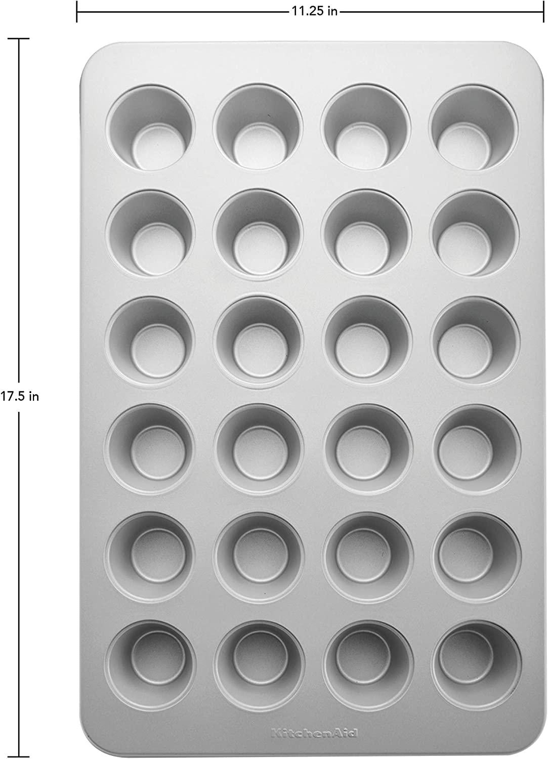 KitchenAid Nonstick Mini Muffin Pan, 24-Cup, Silver