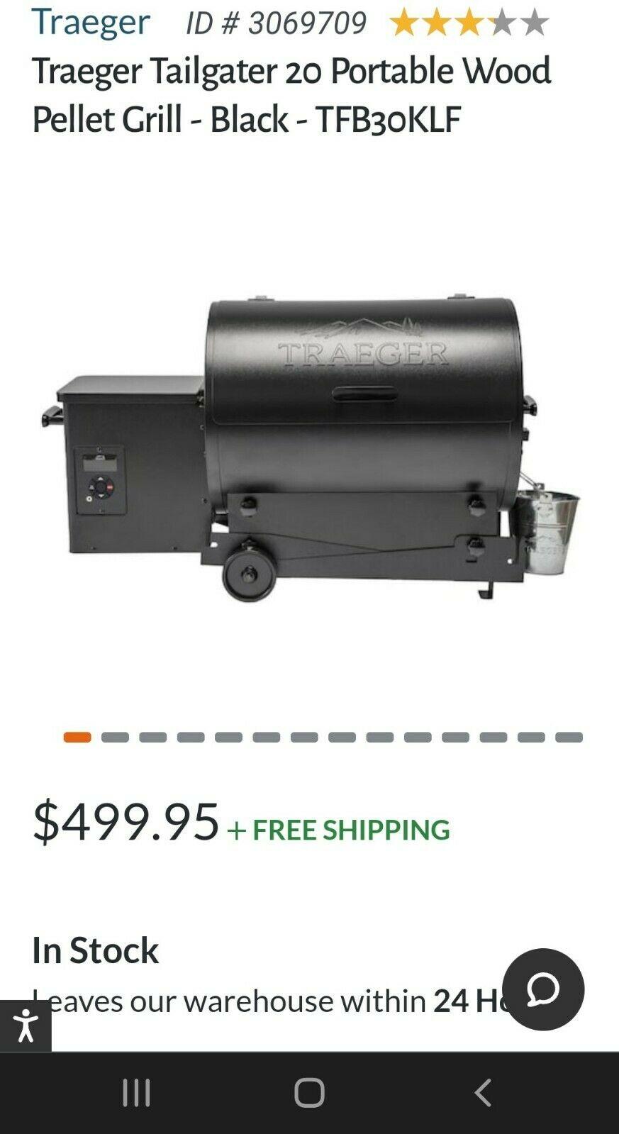 Traeger Grills - Tailgater 20 Wood Pellet Grill - Black