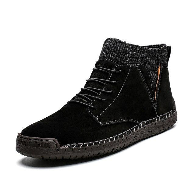 Winter Plush Warm Snow Boots Men Motorcycle Boot