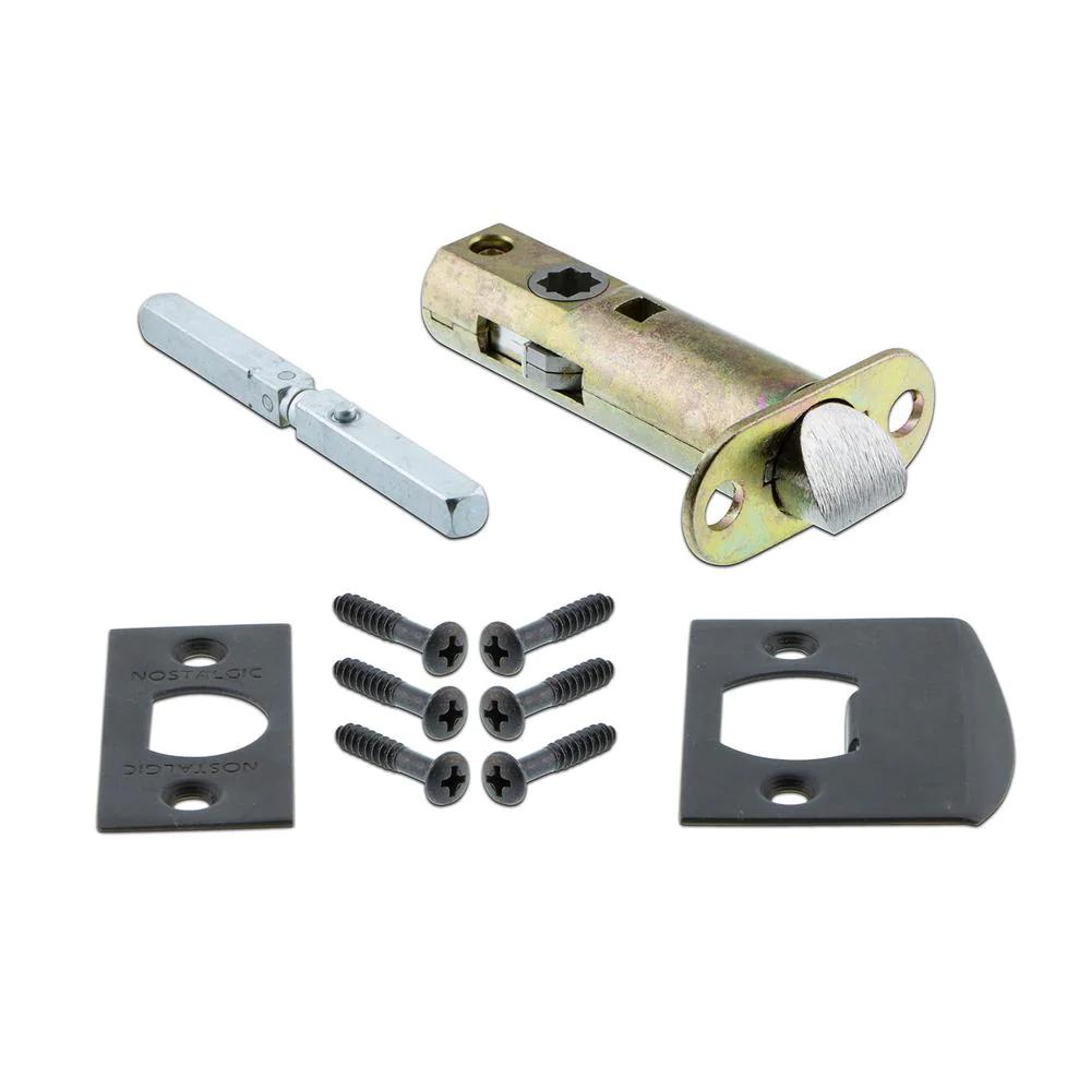 Victorian Plate 2-3/4 in. Backset Oil-Rubbed Bronze PassaHall/Closet Crystal Glass Door Knob