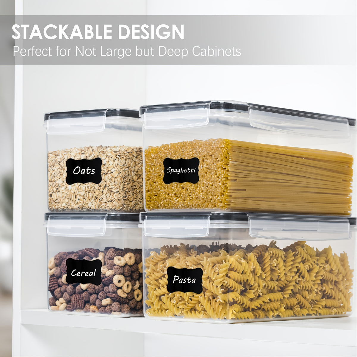 Organize Your Kitchen Pantry with These 3.2L Airtight Plastic StoraContainers - BPA & Labeless!