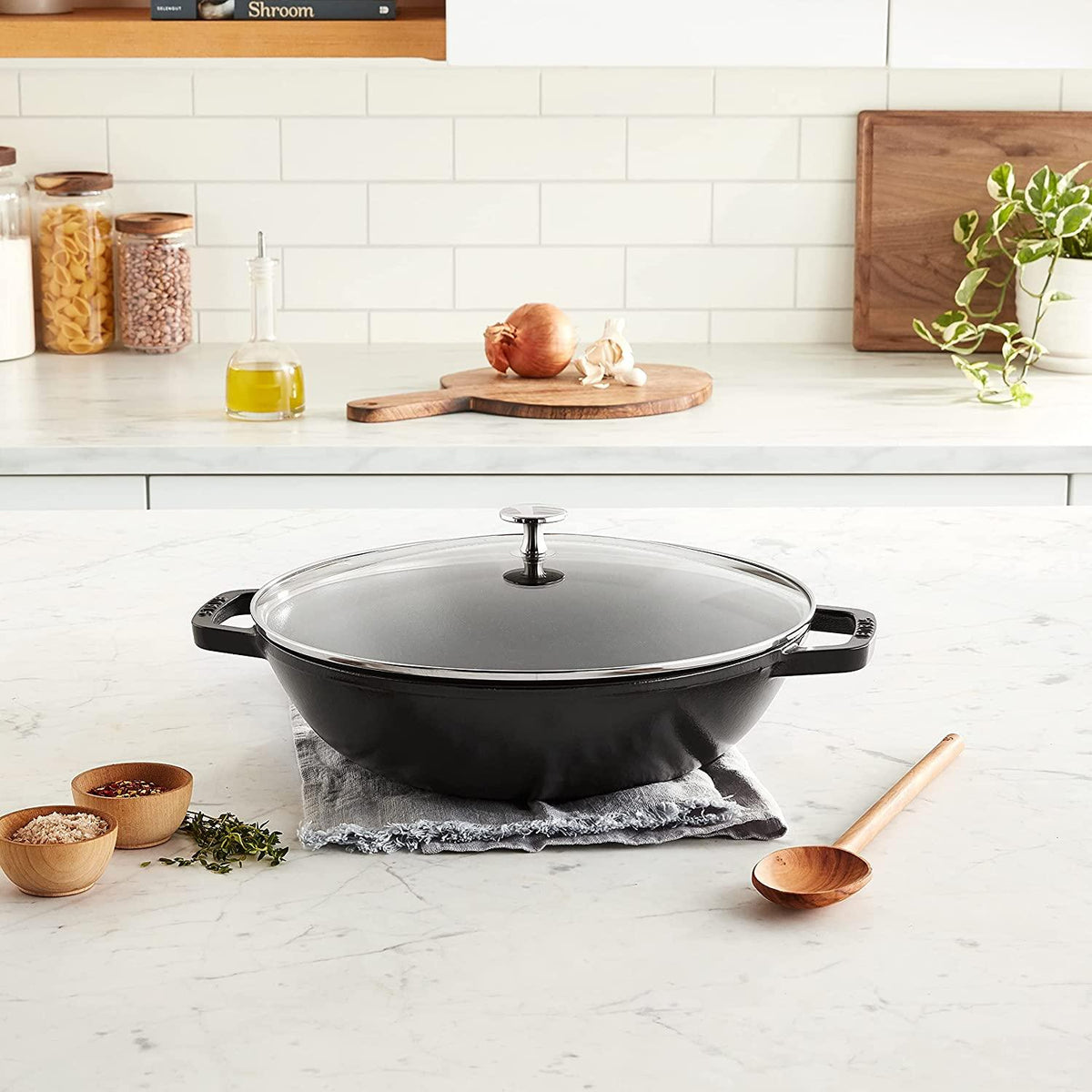 STAUB Cast Iron Perfect Pan, 4.5-quart, Black Matte
