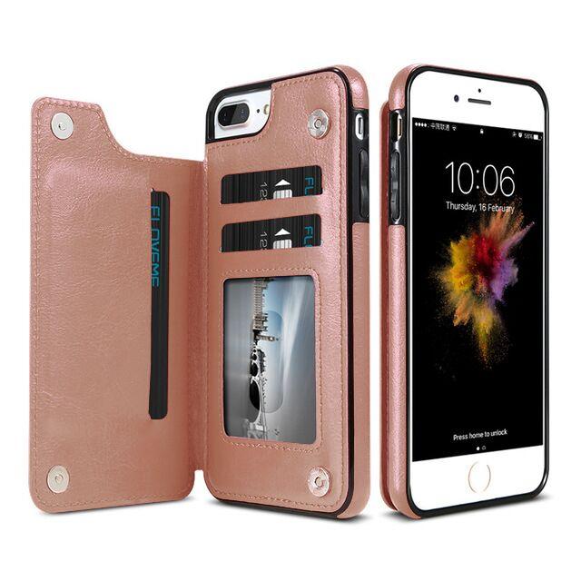 Retro PU Leather Multi Card Holders Case For iPhone