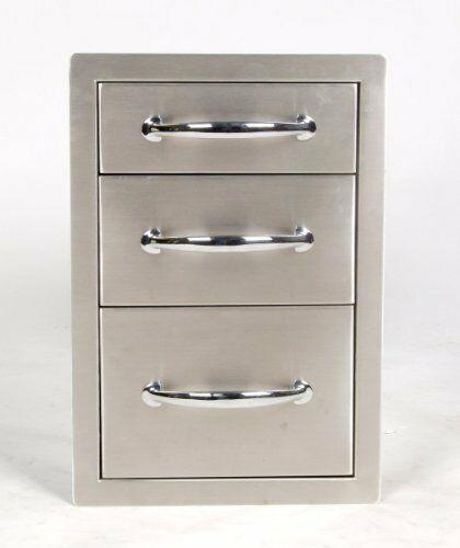 Sunstone Classic Series 14 In. 304 Stainless Steel Flush Triple Access Drawer