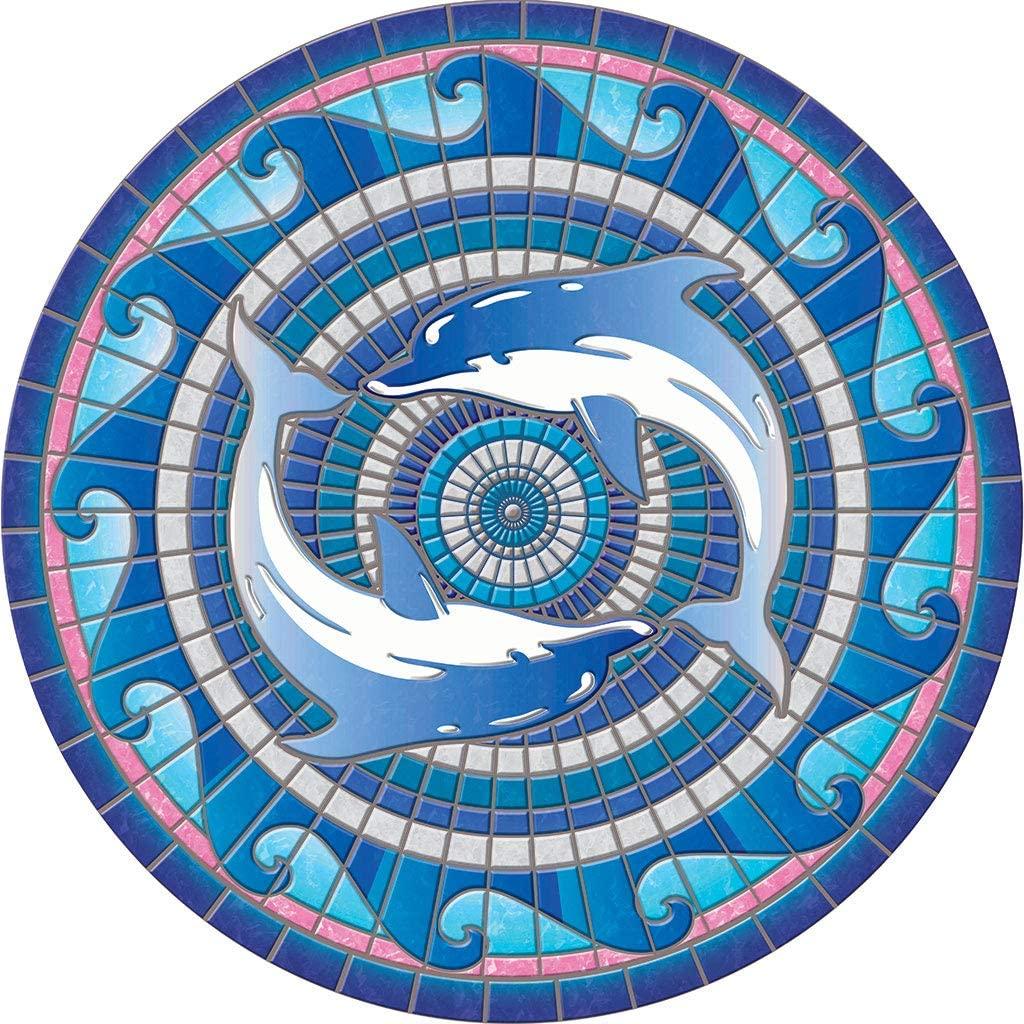 POOLSAIC Drop-in Dolphins Vinyl Swimming Pool Mat (59" x 59")