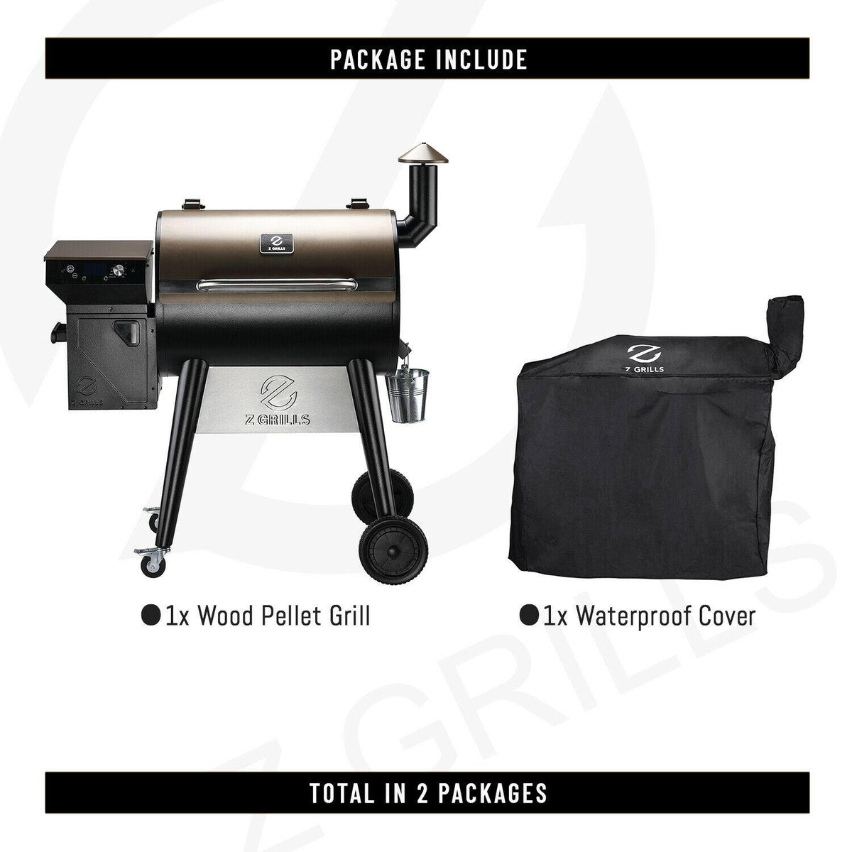 Z GRILLS ZPG-7002C Wood Pellet Grill BBQ Smoker Digital Control 697 sq. in.