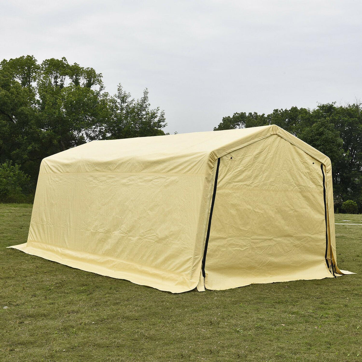 10'x20'x8' ft Beige Carport Canopy Storage Tent Car Shelter Steel Frame Outdoor