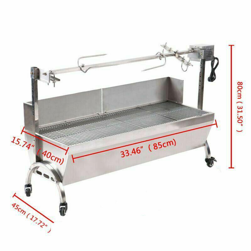 Large Stainless Steel Roaster Rotisserie BBQ Cooking Pig Lamb Chicken BBQ Party