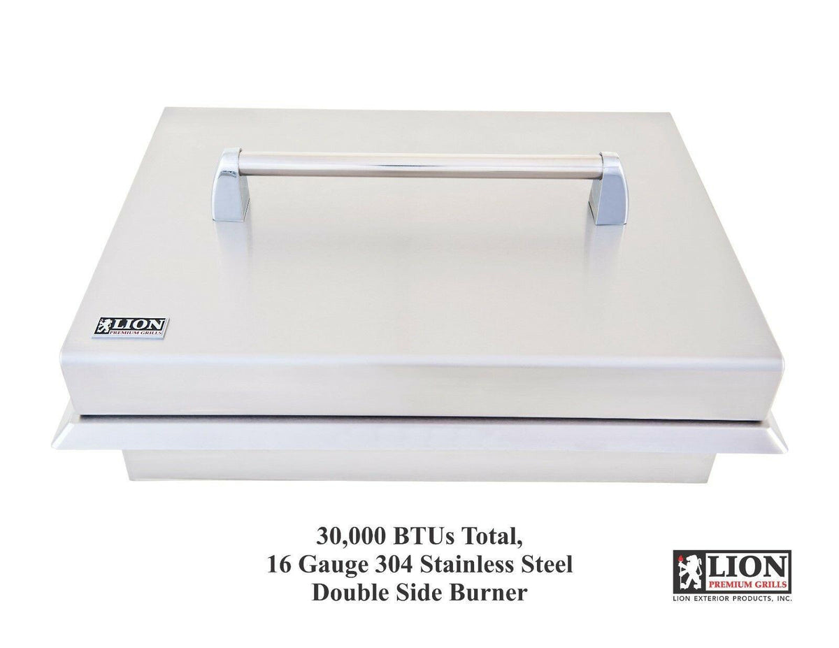 Lion Premium Grills Double Side Burner 30K BTU'S - LIQUID PROPANE - MODEL L-1707