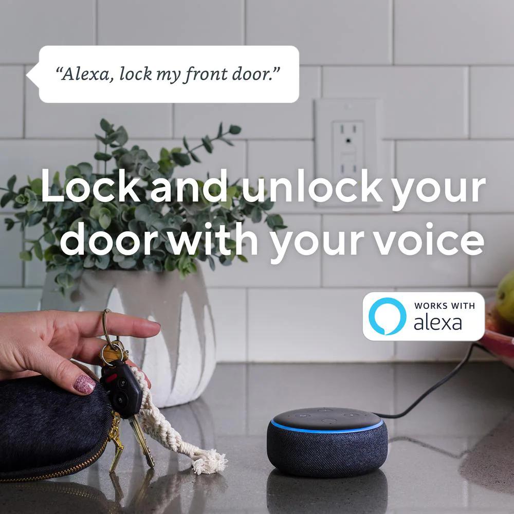 Single Cylinder Deadbolt Smart Lock, WiFi and Bluetooth Enabled Deadbolt, Works with Alexa