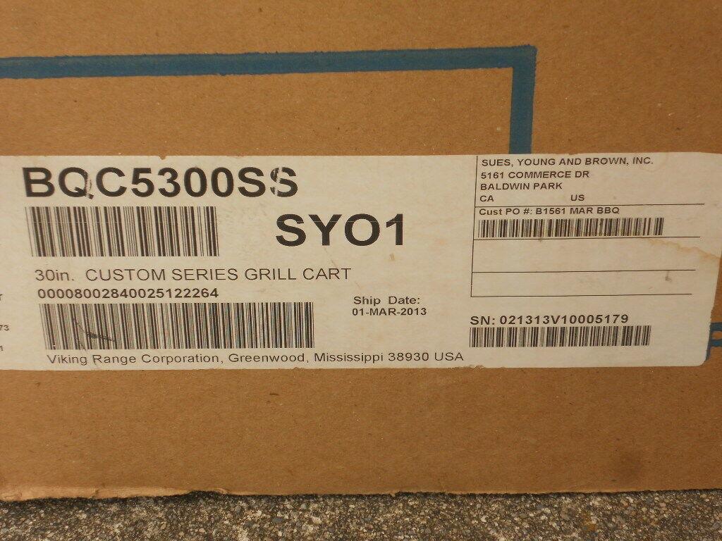 Viking BQC5300SS - 30” 500 Series Stainless Steel Grill Cart NEW On Pallet