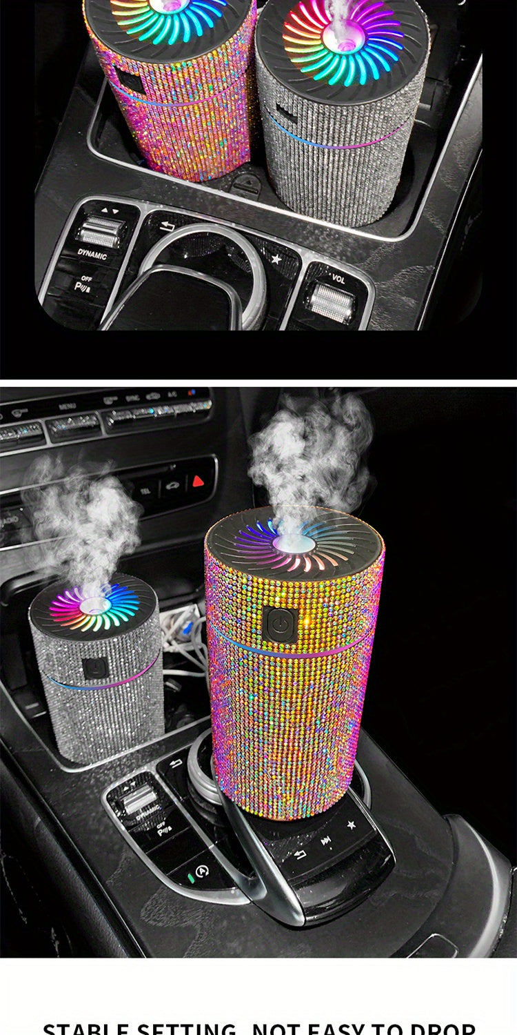 Elevate Your Car's Ambience with this Luxurious Rhinestone Humidifier & Air Purifier!