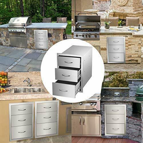 Outdoor Barbecue Drawers, Stainless Steel Kitchen Drawers 18W x 23H x 23D Inch