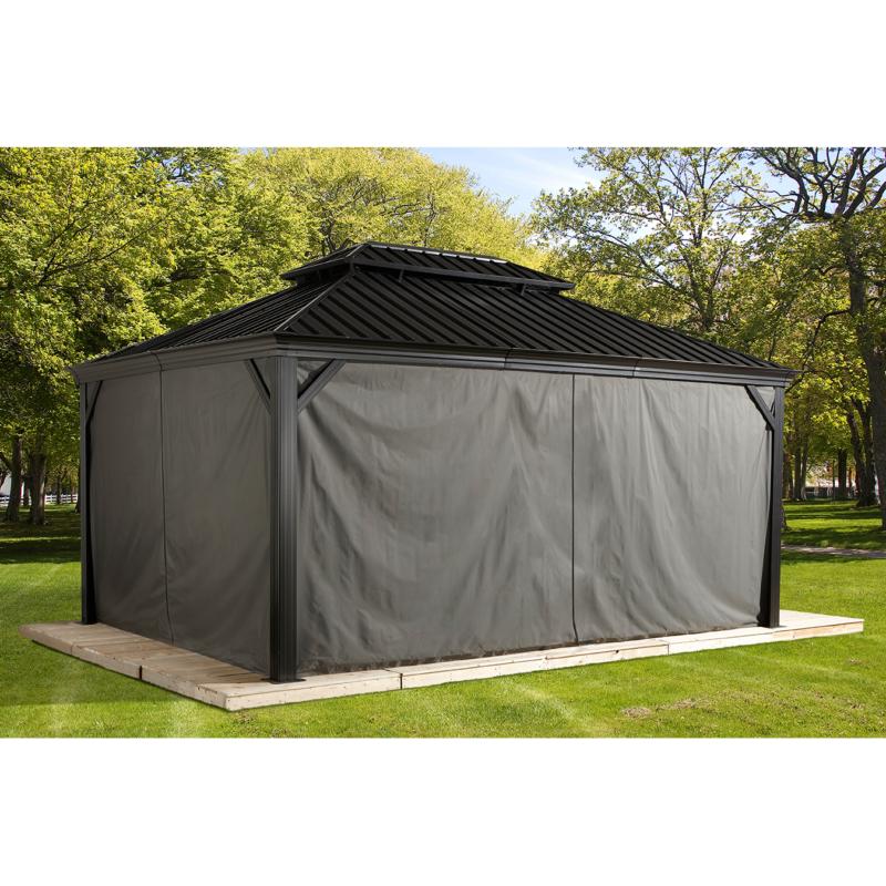 Shelterlogic Messina Sun Shelter Curtains for Dark Gray Sun Shelter | NEW