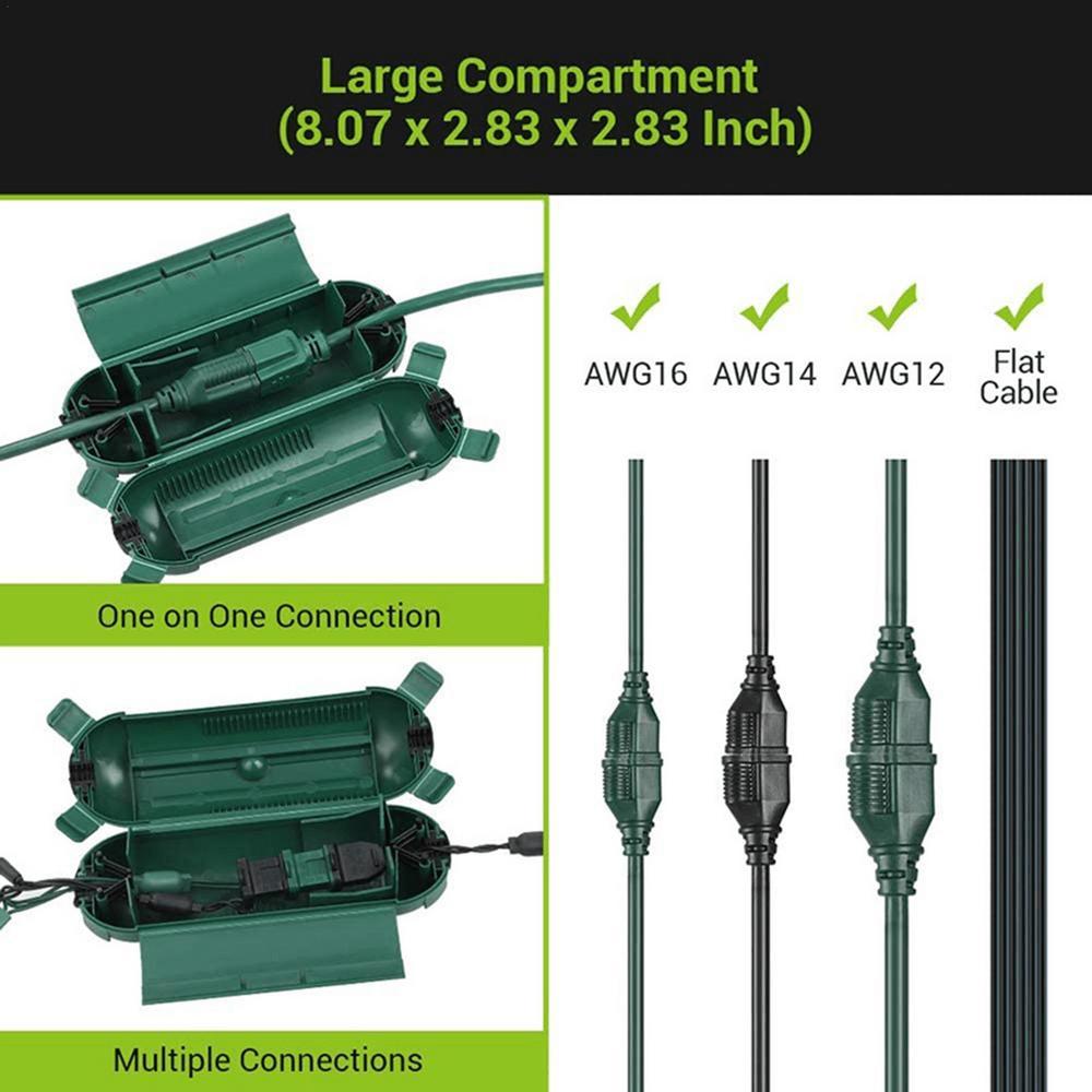 Waterproof Outdoor Extension Cord Safety Junction Box - Protect Your Outlet & Cable Connections!