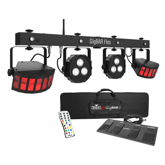 (2) Chauvet DJ GigBar Flex Pack-n-Go Effect Lighting Systems with Stands & Fog Machine Package