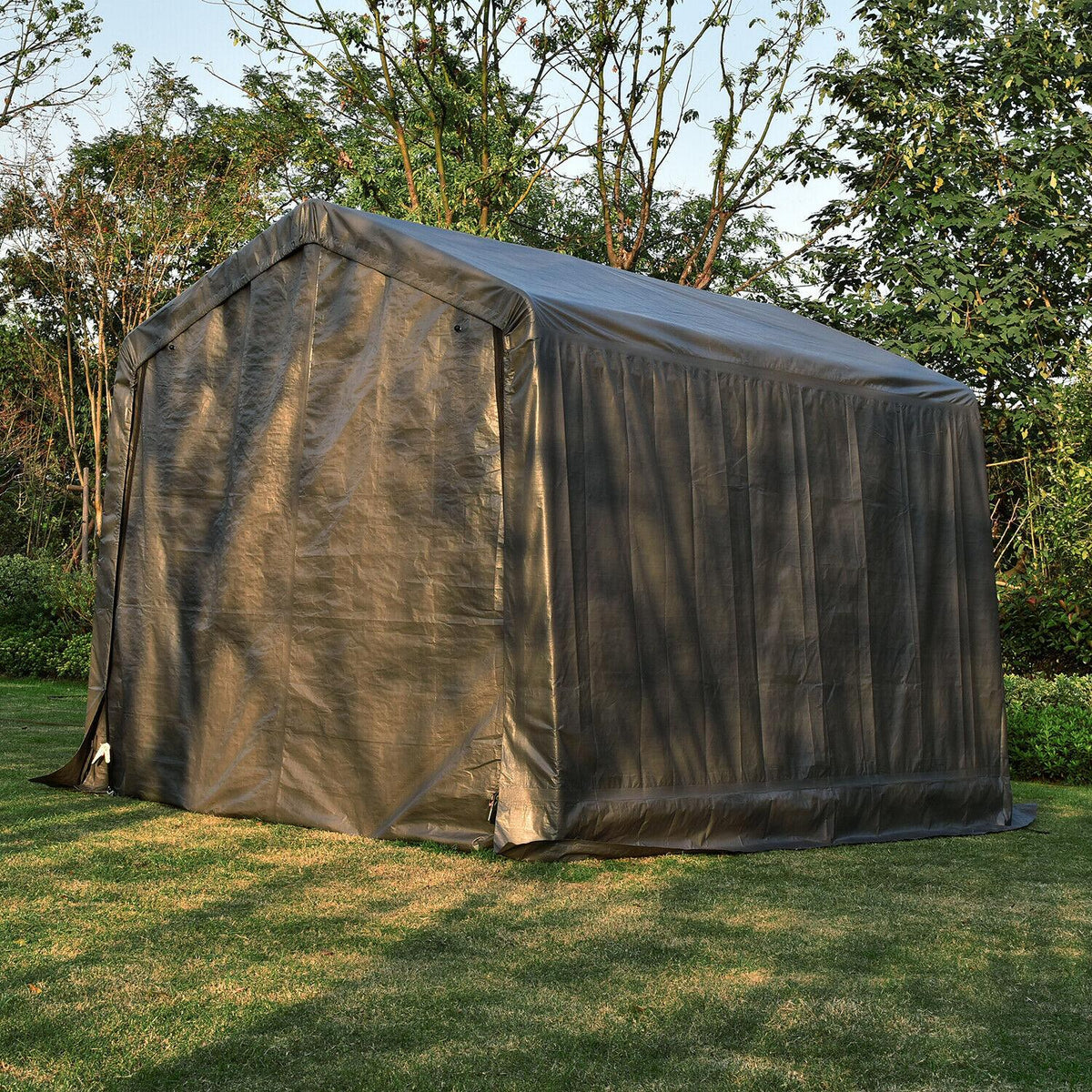 10'x10'x8'FT Storage Shed Shelter Car Garage Steel Carport Canopy Tent Steel