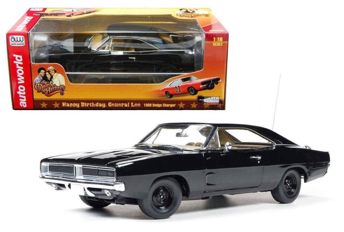 AUTO WORLD 1:18 DIECAST CAR HAPPY BIRTHDAY 1969 DODCHARGER GENERAL AWSS110